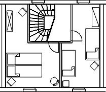 familienfreundliche 2 Schlafzimmer im Obergeschoss (4+4)